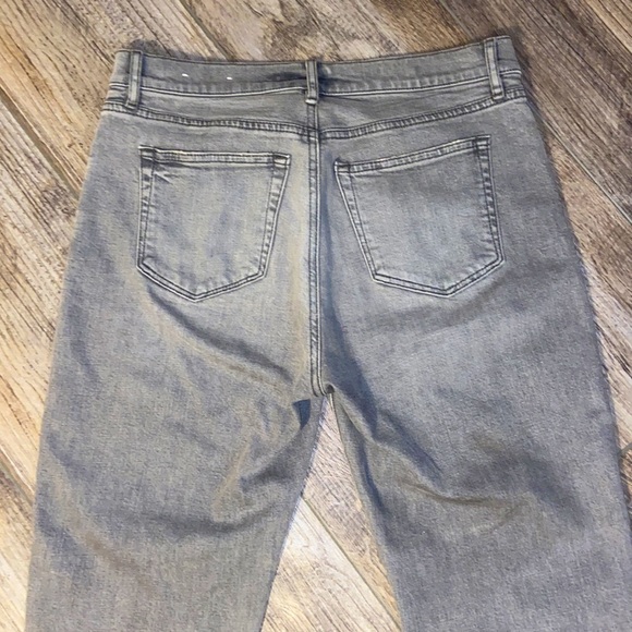 LOFT Frayed High Rise Jeans - Gray Wash - Picture 4 of 6